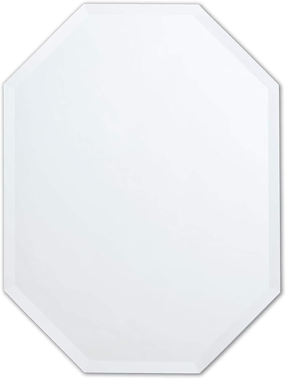 Better Bevel 24" x 32" Frameless Octagon Mirror | 1" Beveled Edge | Bathroom Wall Mirror