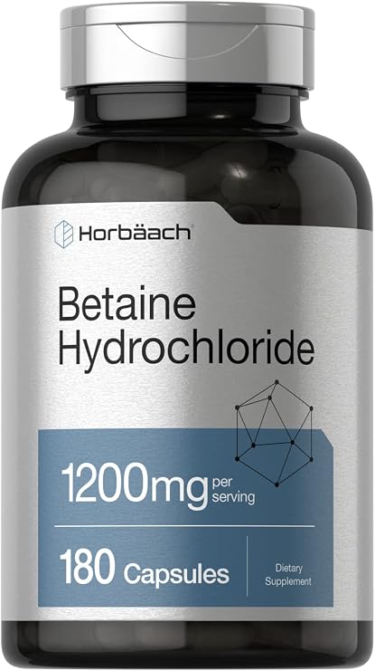 Horbaach Betaine HCl 1200mg | 180 Capsules
