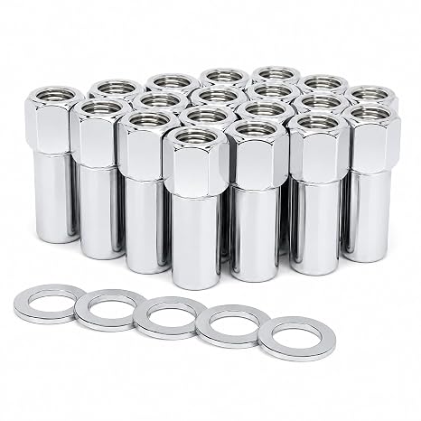Open End Cragar SST Mag Lug Nut 12mmx1.5 with Center Washer Set of 20 Pcs
