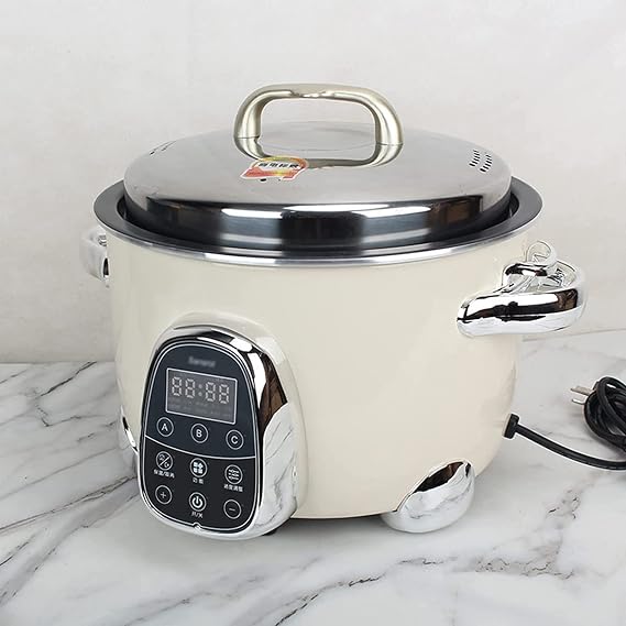 Olla automatica de perlas, tienda de te con Leche comercial de Gran capacidad, 10 litros de perlas hervidas, olla de perlas, Panel de Control inteligente automatico de olla de perlas (Blanco)