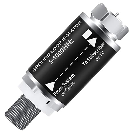 Ground Loop Isolator - Cable TV Audio Isolation Transformer,Hum Buzz TV,Noise Eliminator.