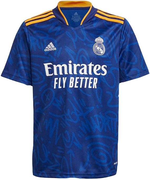 adidas Youth Soccer Real Madrid 21/22 Away Jersey (Youth Large) Victory Blue
