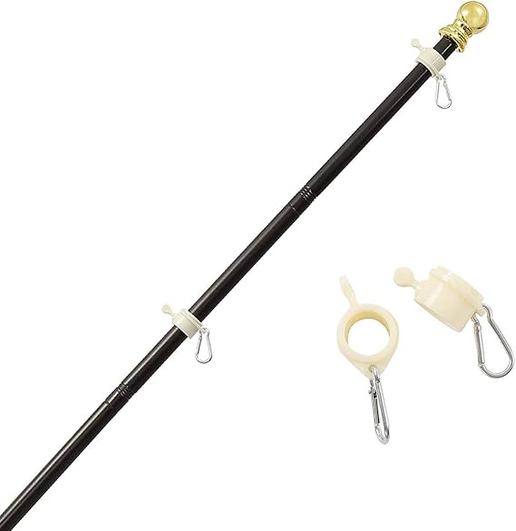 MIYA Flag Pole - 7FT Flagpole Kit for American Flag - Professional Metal Flag Pole for House Garden Yard - Residential or Commercial Flag Pole Brown (Flag Pole only)
