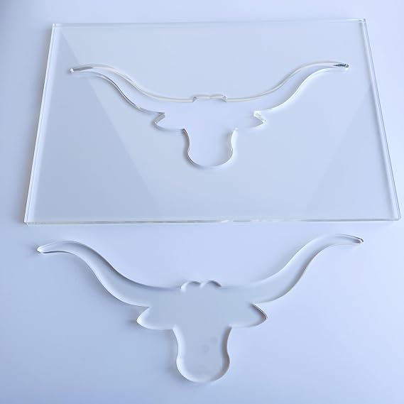Phocaea Longhorn Router Template, Clear Acrylic Router Inlay Template, Router Jig, Woodworking Template, Craft Template