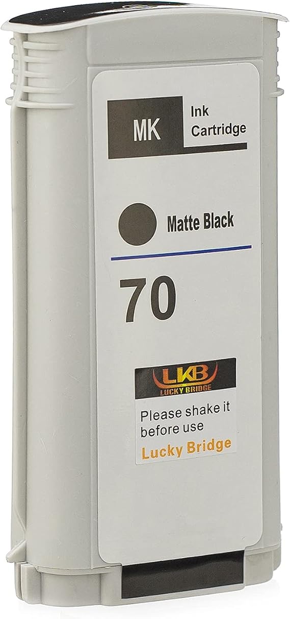 LKB Compatible HP70MK Matte Black Ink Cartridge Replacement with 130ML Use with HP Designjet Z2100 Z5200 Z3200 Z3100 Z5400 (HP70MK) US