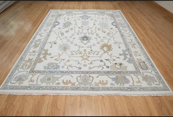 Hand Knotted Oushak Rugs 100% Handspun New Zealand Wool, Washable Rugs for Your Living Room, Bedroom Or Any Room (6x9 Feet)