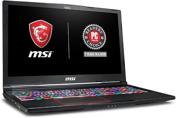 MSI GE63 Raider RGB-010 15.6" 120Hz 3ms Performance Gaming Laptop GTX 1070 8G i7-8750H (6 Cores) 16GB 256GB SSD + 1TB Per Key RGB KB, VR Ready, Metal Chassis, Windows 10 64 bit