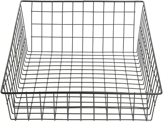 WIRECRAFT MANUFACTURING COMPANY Bagel Basket Rectangular Black Wire - 14" L x 20" W x 3"-6" H