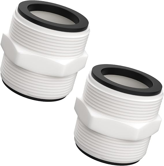 2 Pack 1.5" Pool Hose Connector Fits Intex Coleman W/2 O-Ring Gaskets