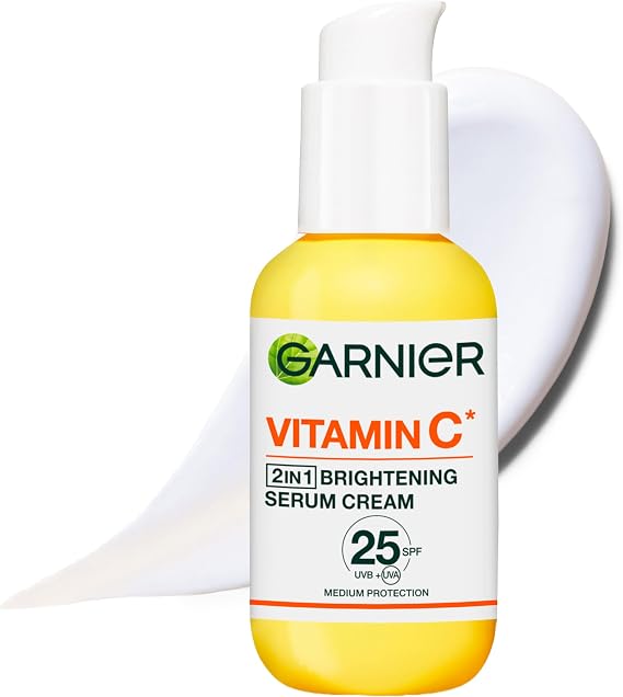Garnier Vitamin C* Serum Cream, Brightening Face Moisturiser, SPF25, 50ml