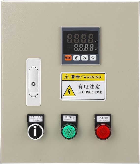 Pid Temperature Controller, 380V AC 3 Phase 15KW Intelligent Tat Temp Control Box Temperature Controller with M6 K Type 2M Thermocouple Pid Controller with Thermocouple for Home
