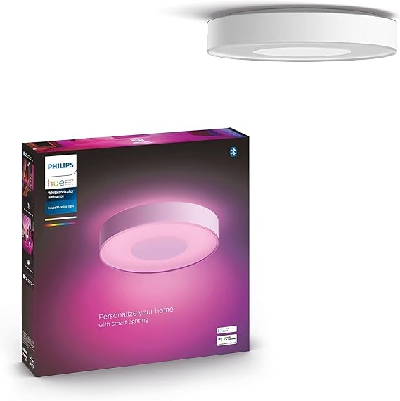 Philips Hue Infuse Medium Ceiling Lamp, 1-Pack, White | White & Color Ambiance, Smart LED, Color-Changing Light, Works with Alexa, Google Assistant & Apple HomeKit