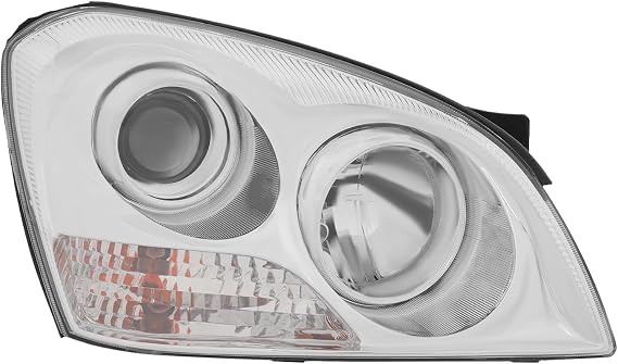 Front Headlight Assembly For 2007-2008Kia Optima, Right Passenger Side Replacement, Halogen Headlamp Chrome Housing Clear Lens