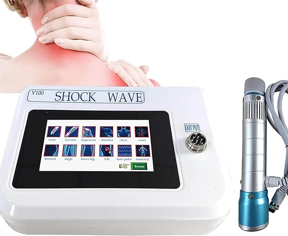 ED Shockwave Therapy Machine, 100W Professional Shockwave Device with 11 Probes - Portable Muscle & Nerve Stimulator for Pain/ED - V100 Model,White