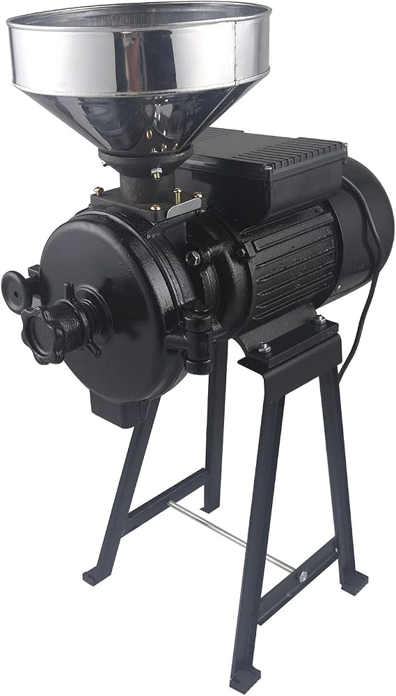 Electric Grain Mill Grinder,110V 2200W Commercial Electric Feed Mill Dry Grinder,Heavy Duty Milling Machine Rice Corn Grain Coffee Wheat with Funnel(Black)