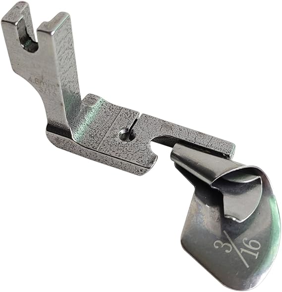 3 Piece Industrial Curved Scroll Hemmer Foot 1/8",3/16",1/4" Hem Pull Tube Presser Foot Silk Chiffon Skirt Crimping Presser Foot Compatible with Brother JUKI CONSEW Singer (Only Size:3/16"(4.8mm))
