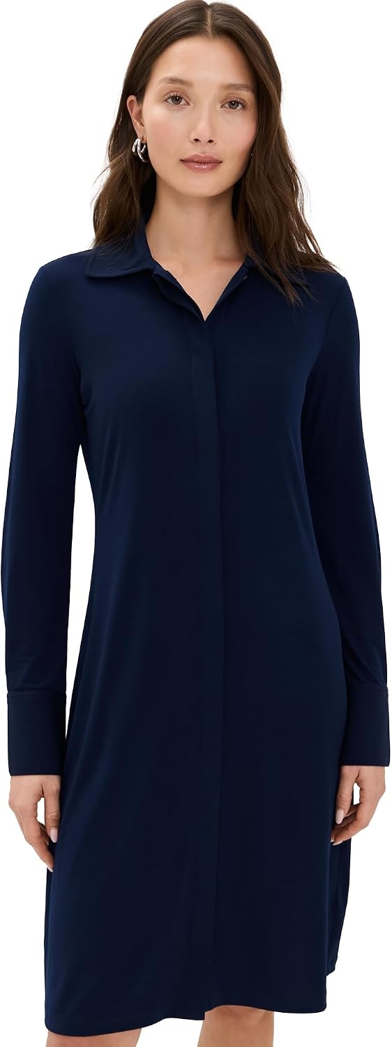 Vince Womens Long Sleeve Polo Dress