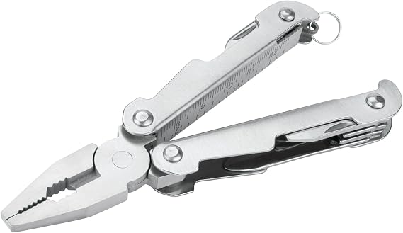 Performance Tool 1438 5-in-1 Multi-Tool with Screwdriver, Pliers, Knife, Bottle Opener, and Cutter, Made of Durable Stainless Steel