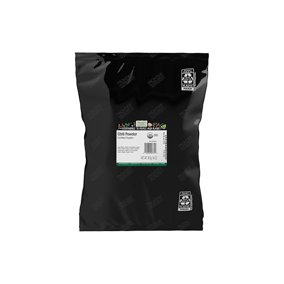 Frontier Co-op Organic Chili Powder Seasoning, 1 Pound, Mild to Moderatly Spicy, Sweet, Tangy, Zesty, Kosher, Salt Free