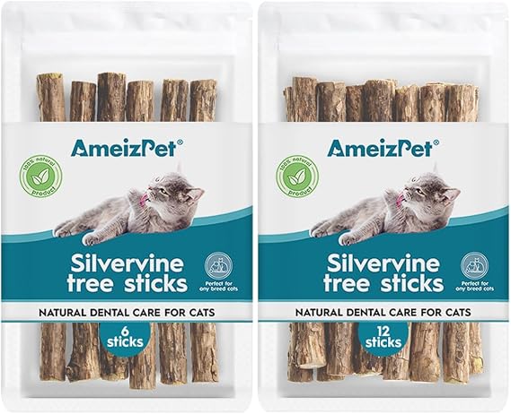 AmeizPet Silvervine Sticks for Cats 6 pcs & 12 pcs Packages