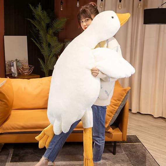 50-160CM Huge Goose Plush Toys Big Duck Doll Soft Stuffed Animal Sleeping Pillow Cushion for Kids and Girls (160CM) (ZS-DUCK)