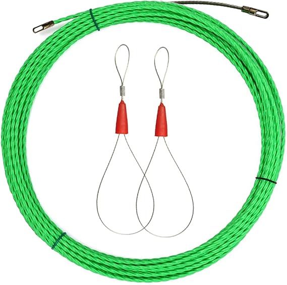 30M Wire Puller Wall Cable Running Fish Tape Push Pull Rod Electrical Fish Tape Kit Cable Puller Grip Cable Running Rod Fish Tape with Fastener