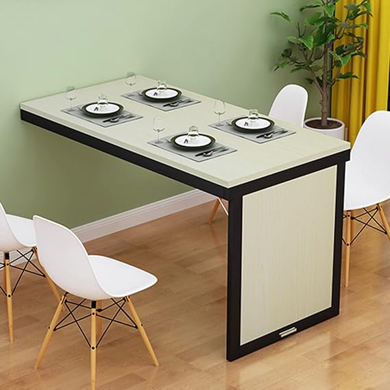 Wall Mounted Desk Folding Table Drop-Leaf Dining Table Convertible Storage Rack Shelf Home Office Fold Up Desk Study Computer Workstation Bar Table for Home Office Small Space