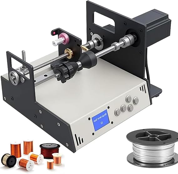 Automatic Coil Winder Machine, 0.02-1.0mm Diameter Industrial Cable Wiring Coil Winding Machine, for Fishing Lines, Solder Wire, and Silk Threads