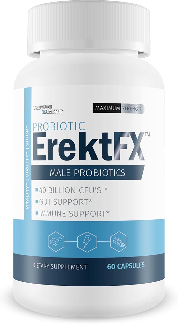 Probiotic ErektFx - Male Probiotics - Lift Your Gut Health to Support Your Overall Mind & Body - Over 40 Billion CFUs of Probiotics Formulated for Men - Support Improved Overall Health