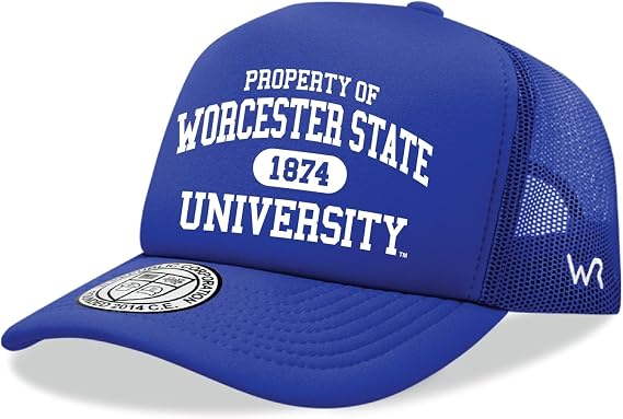 Worcester State University Lancers NCAA Trucker Mesh Snapback Cap Hat Royal Blue