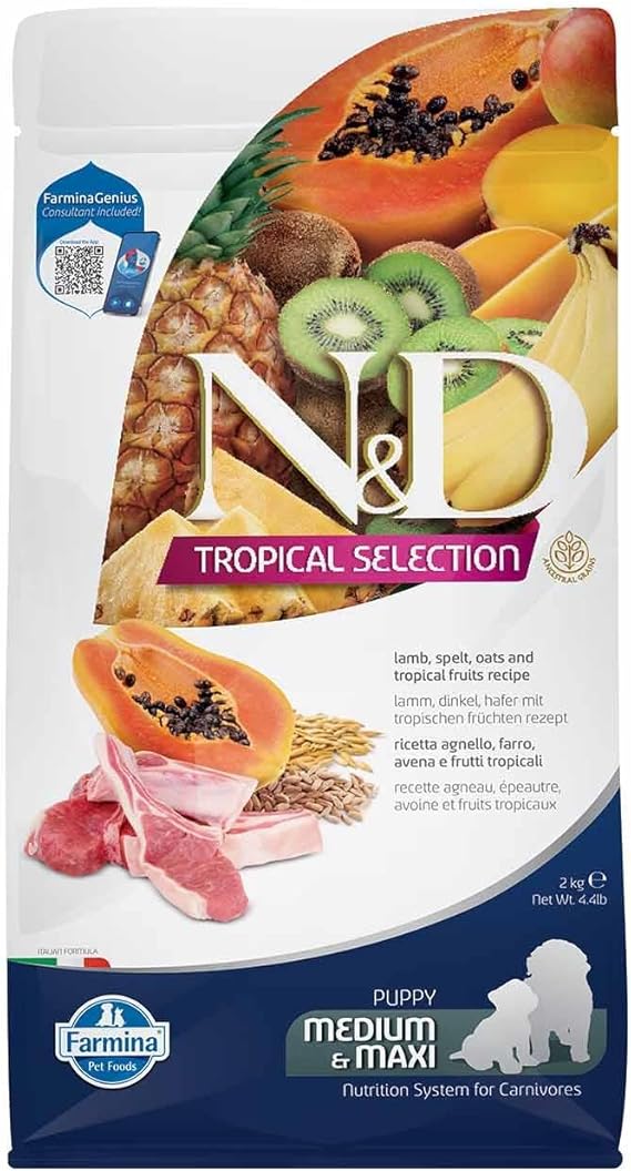 ND N&D Tropical Selection Kuzu Etli ve Tropikal Meyveli Orta ve Büyük Irk Yavru Köpek Maması 2 Kg