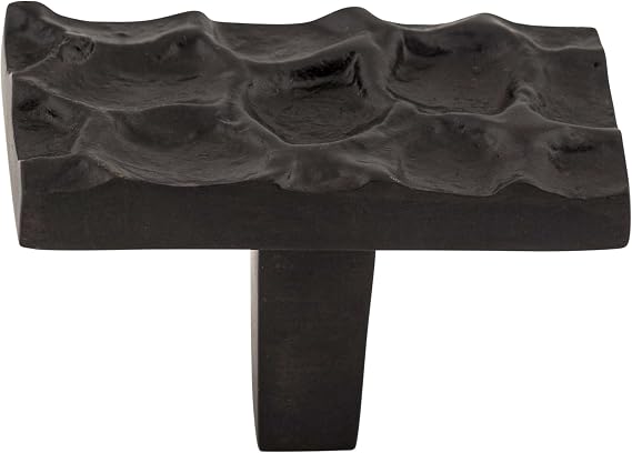 Top Knobs TK303CB Cobblestone Collection 1-7/8" Cobblestone Rectangle Knob, Coal Black