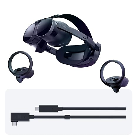 HTC Vive XR Elite Headset with Controllers + Wired Streaming Cable