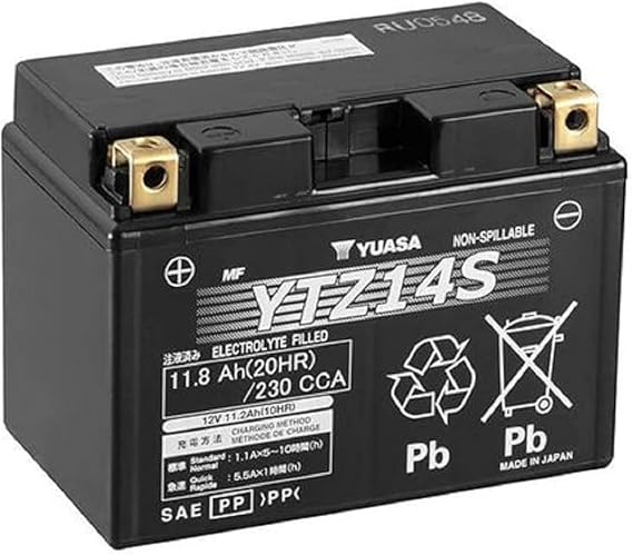 Yuasa YUAM72Z14 YTZ14S Factory Activated YTZ High Performance AGM Battery