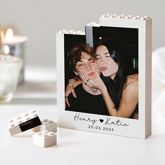 Love Signal Personalized Building Block Photo Block for Couples, Custom Love Story, Valentine Day Gift for Girlfriend, Boyfriend, Husband, Wife - Gift for Couples, Picture Bricks for Wedding 07