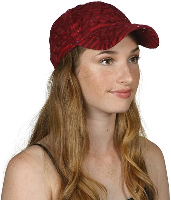 TOP HEADWEAR Womens Sequin Trim Baseball Cap