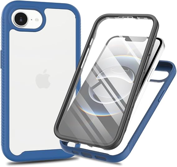 for iPhone 17e/iPhone 16e Case with Screen Protector, Blue