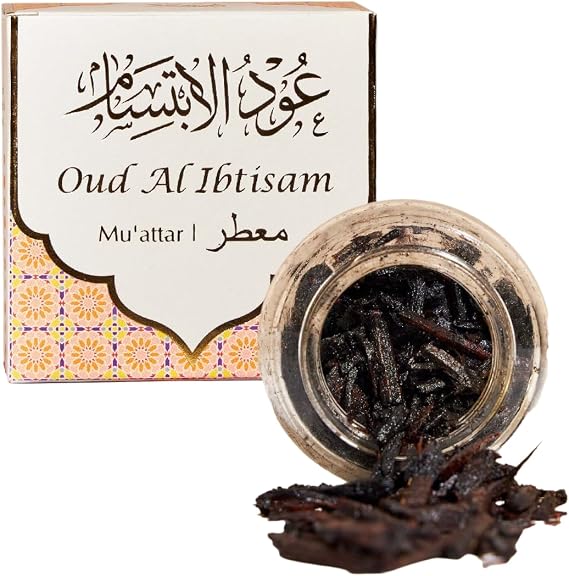 Oud Al Ibtisam Muattar Bakhoor by Dukhni | Aromatic Oud Chips, Islamic Gift | 40g Bakhoor Incense Oud Wood Chips | Bergamot, Rose Bakhoor Fragrance | Long Lasting Aroma for Home, Prayer, Meditation