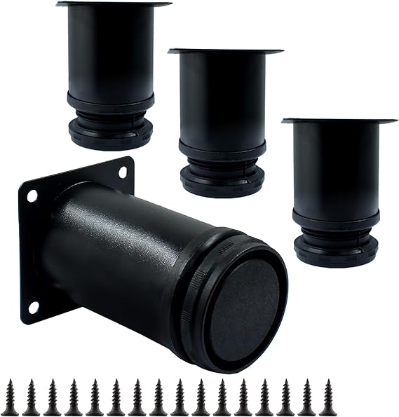 4Pcs 2.5 Inch Adjustable Furniture Legs, 2 Inch Dia Round