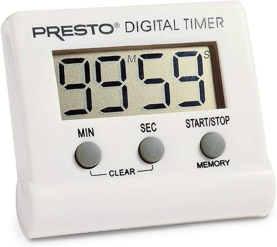 Amazon Brand - Presto! 04213 Timer Electronic Digital, White
