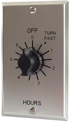 C Series Commercial Style Springwound Auto Off In-Wall Time Switch, 60 Minutes Timer Length, SPST Switch Type