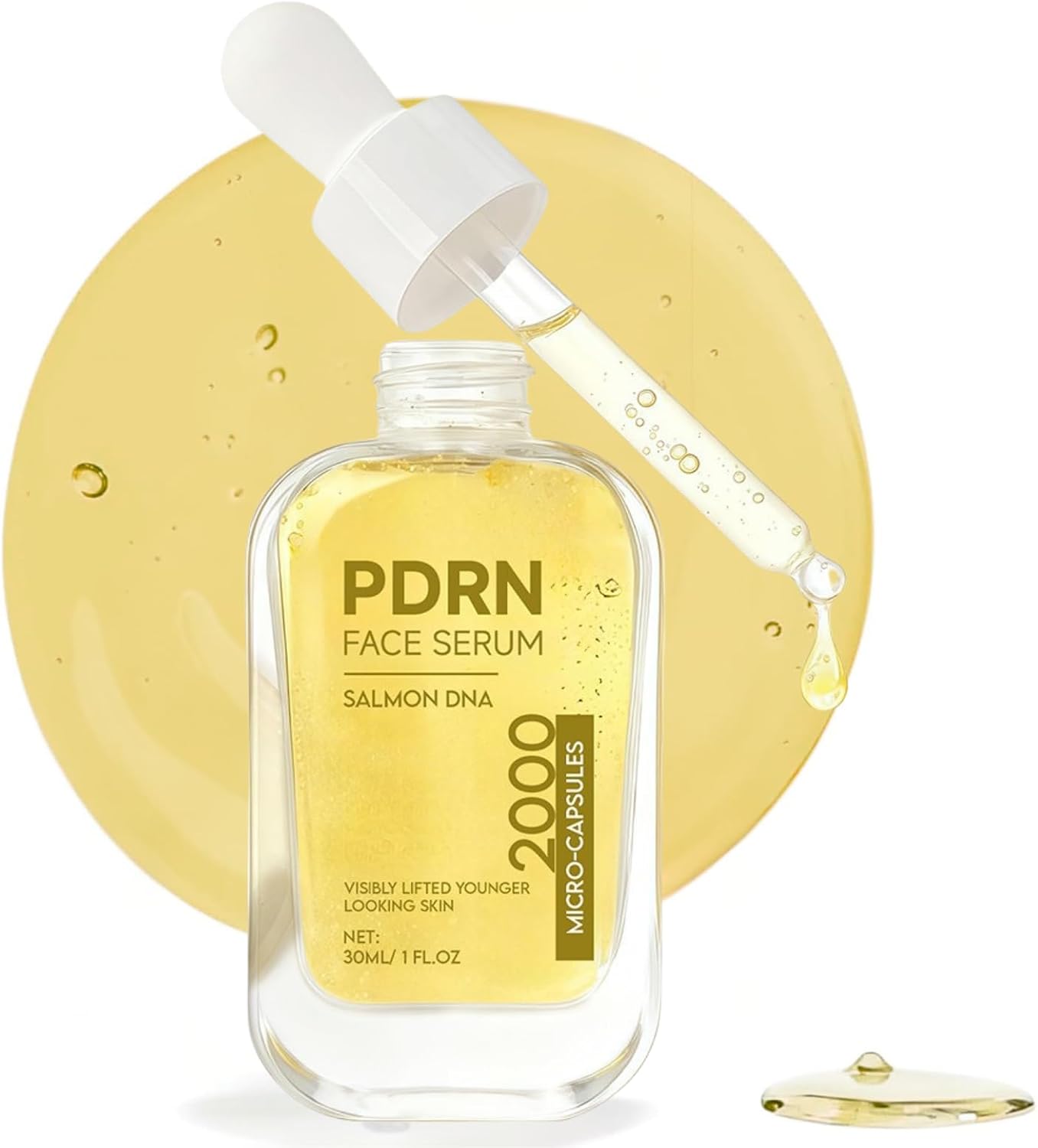 Advanced 2000 Micro-Capsule Salmon DNA PDRN Serum, Anti Aging Serum for Visibly Lifting & Firming, Korean Skincare for Glass Skin Glow, Deep Hydrating Face Serum for Fine Lines & Wrinkles - 30ml