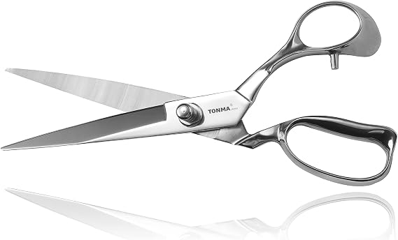 TONMA Fabric Scissors [Made in Japan] 12 inches Professional Tailor Sewing Scissors for Fabric Cutting, Commercial Heavy Duty Stainless Steel Dressmaking Shears for Leather, Mirror Finish