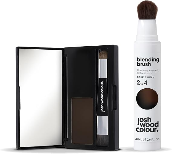 Josh Wood Colour Dark Brown Root Smudge and Dark Brown lending Brush Bundle
