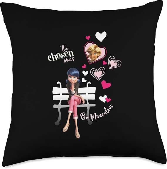Miraculous Ladybug Charming Paris Adrien & Marinette Throw Pillow