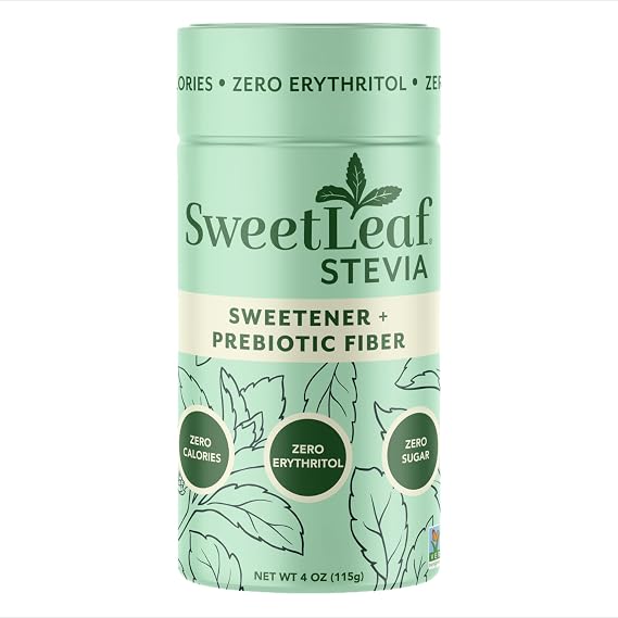 SweetLeaf Stevia Powder Shaker Jar, Sugar Free - 4 Oz, 1 Pack | Zero Calorie Sweetener No Erythritol, Stevia Leaf Extract, Natural Sugar Substitute for Coffee & Baking