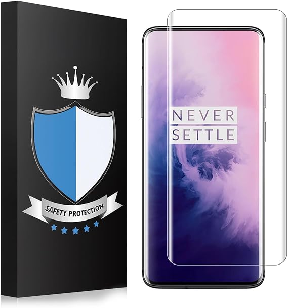 Alinsea Screen Protector for OnePlus 7 Pro/7T Pro Tempered Glass [Full Adhesive] [Fingerprint Sensor Compatible][3D Glass] Screen Protector for OnePlus 7 Pro/7T Pro