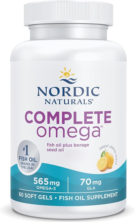 Nordic Naturals Complete Omega 60 Gluten-Free Softgels 565 mg Omega-3 Per Dose Soy Free GMO Free Neutral in Taste