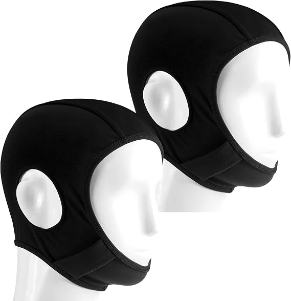 Jecery 2 Pcs Black Wrestling Hair Cover Cap