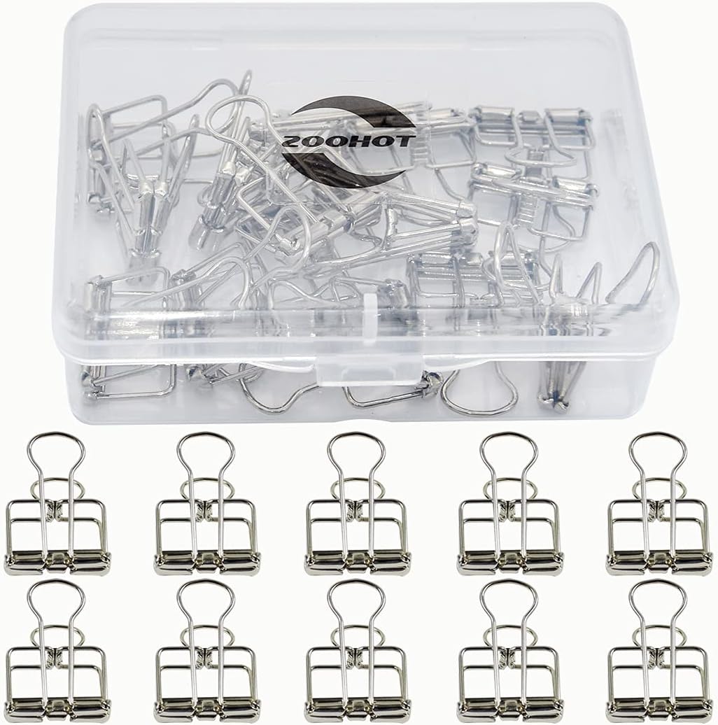 Creative Hollow Clip Silver Long Tail Clip, 15 Count